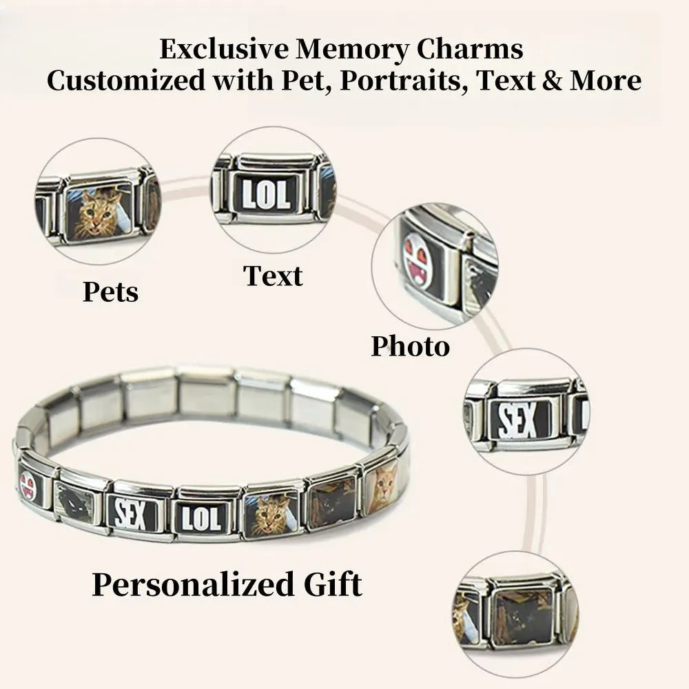 Custom Photo Italy Charms, Personalized Modular Italian Charms, DIY Italian Bracelets