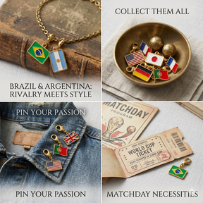 Soccer Fan National Flag Charm Collection - Personalized Jewelry