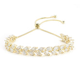 Tennis Bracelet for Women Prom Leaf Wedding Adjustable CZ Bracelet Wedding Jewelry for Women