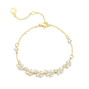 Tennis Bracelet for Women Prom Leaf Wedding Adjustable CZ Bracelet Wedding Jewelry for Women