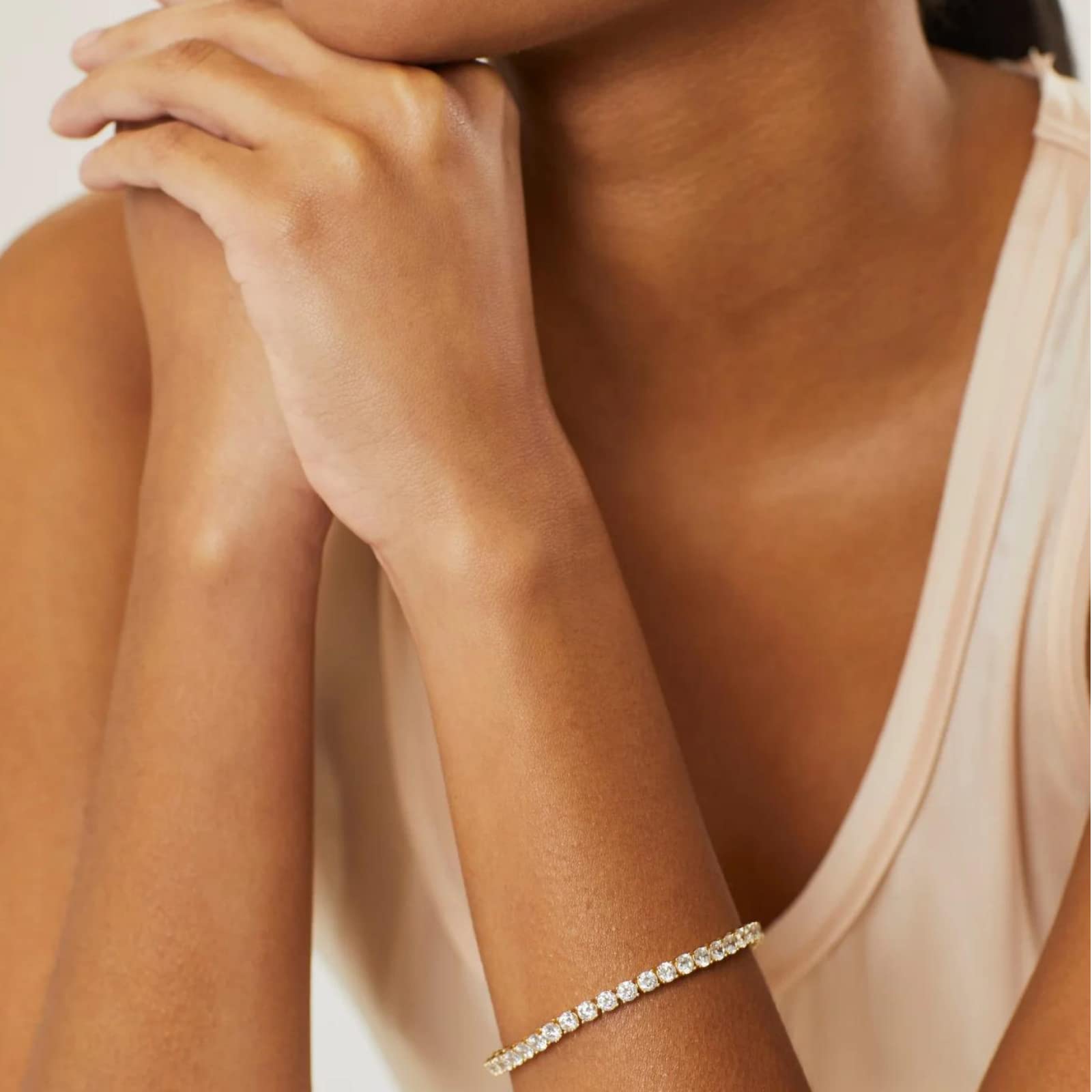Tennis Necklace Bracelet Earrings Jewelry Sets for Women Teen Girls Silver/Gold Plated Cubic Zirconia Necklace Set Fashion Jewelry Pack of 3