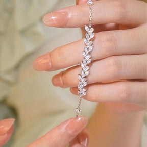 Tennis Bracelet for Women Prom Leaf Wedding Adjustable CZ Bracelet Wedding Jewelry for Women