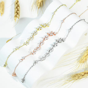 Tennis Bracelet for Women Prom Leaf Wedding Adjustable CZ Bracelet Wedding Jewelry for Women