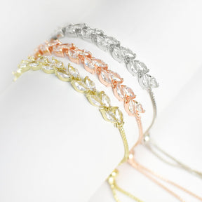 Tennis Bracelet for Women Prom Leaf Wedding Adjustable CZ Bracelet Wedding Jewelry for Women