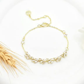 Tennis Bracelet for Women Prom Leaf Wedding Adjustable CZ Bracelet Wedding Jewelry for Women