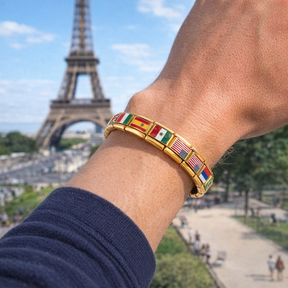 World Flags Gold Italian Charms for Bracelet