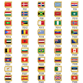 World Flags Gold Italian Charms for Bracelet