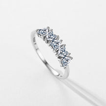 925 Silver Cubic Zirconia Wedding Engagement Rings Eternity Bridal Band Heart Rings