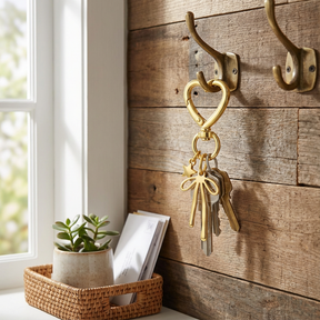 Gold Plated Heart / Star Butterfly Charms Keychains