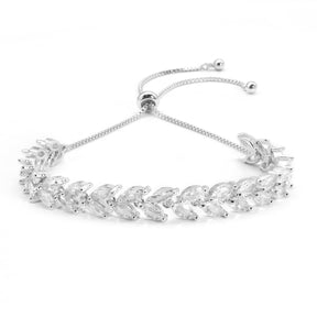 Tennis Bracelet for Women Prom Leaf Wedding Adjustable CZ Bracelet Wedding Jewelry for Women
