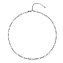 Elegant Single Row Zircon Crystal Round Tennis Necklace Choker Tennis Necklace