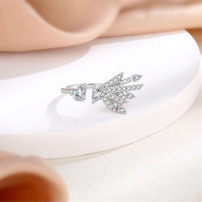 S925 Sterling Silver Necklace Open Ring Earrings Jewelry Set High-End Three-Piece Set