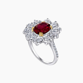 925 Silver Vintage Ruby Teardrop Wraparound Minimalist Ring