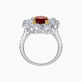 925 Silver Vintage Ruby Teardrop Wraparound Minimalist Ring