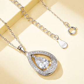 S925 Sterling Silver Water Drop Earrings Necklace Ring Wedding Jewelry Set Three Pieces