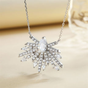 S925 Sterling Silver Necklace Open Ring Earrings Jewelry Set High-End Three-Piece Set