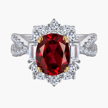 S925 Pure Silver Luxurious Vintage Ruby Ring
