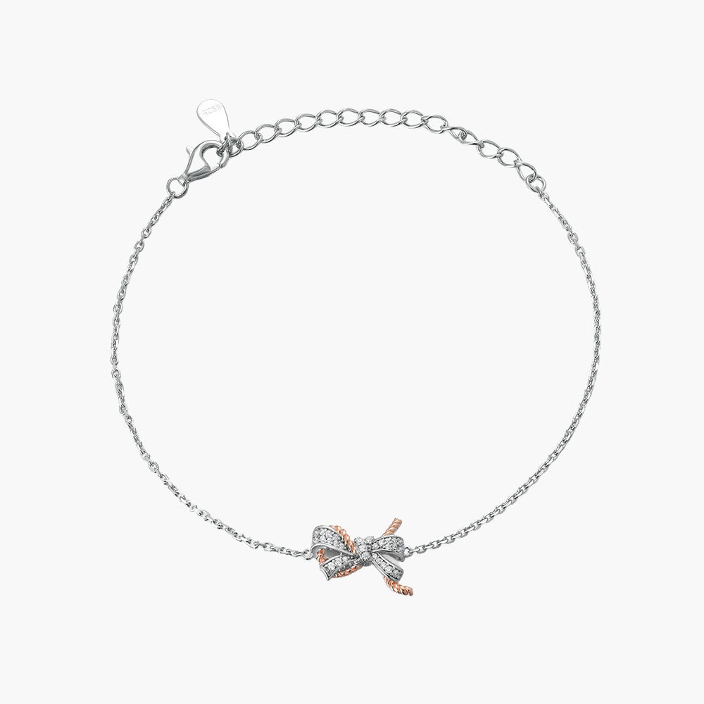 S925 Pure Silver Bow Bracelet