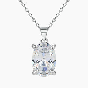 S925 Pure Silver Fashion Oval Egg-shaped Pendant Clavicle Necklace
