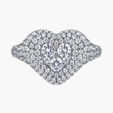 S925 Pure Silver Micro-set Heart-shaped Ring