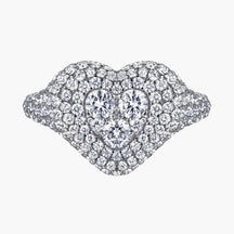S925 Pure Silver Micro-set Heart-shaped Ring