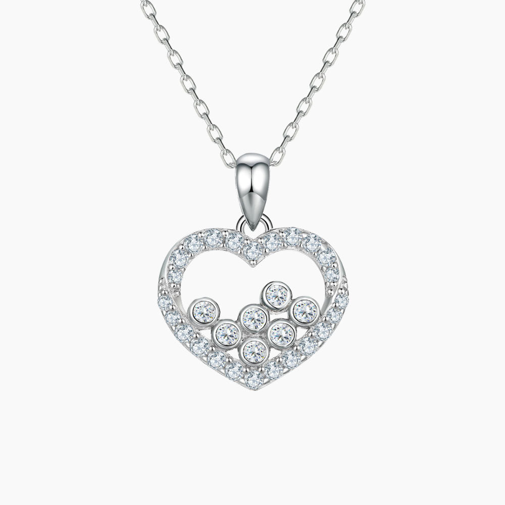 S925 Pure Silver Heart-shaped Love Neck Chain Collarbone Chain Necklace