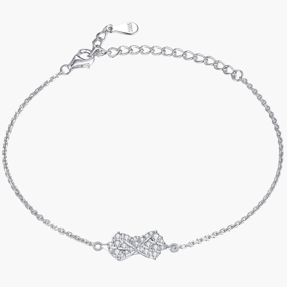 S925 Sterling Silver Simple Bow Fashion Bracelet