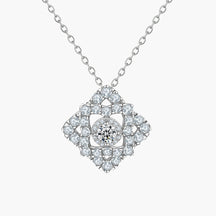 S925 Sterling Silver Light Luxury Rhombus Pendant Clavicle Chain Necklace