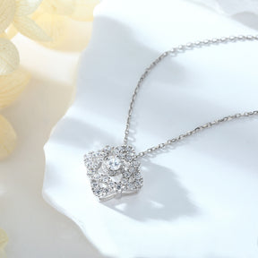 S925 Sterling Silver Light Luxury Rhombus Pendant Clavicle Chain Necklace