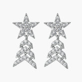 S925 Pure Silver Fashion Earrings Star Stud Earrings Star Tassel Earrings