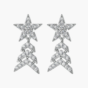 S925 Pure Silver Fashion Earrings Star Stud Earrings Star Tassel Earrings