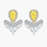 S925 Pure Silver Crown Tassel V-shaped Stud Earrings