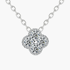 S925 Sterling Silver Clavicle Chain Light Luxury Four-Leaf Clover Full Diamond Pendant Necklace