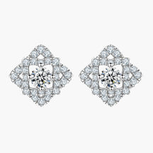 S925 Pure Silver Rhombus Stud Earrings