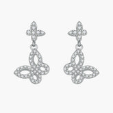 925 Pure Silver Butterfly Tassel Stud Earrings