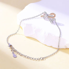 S925 Sterling Silver Twist Bow Chain Bracelet