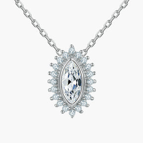 S925 Sterling Silver Full Diamond Fashion Sunflower Clavicle Chain Pendant Necklace