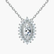 S925 Sterling Silver Full Diamond Fashion Sunflower Clavicle Chain Pendant Necklace