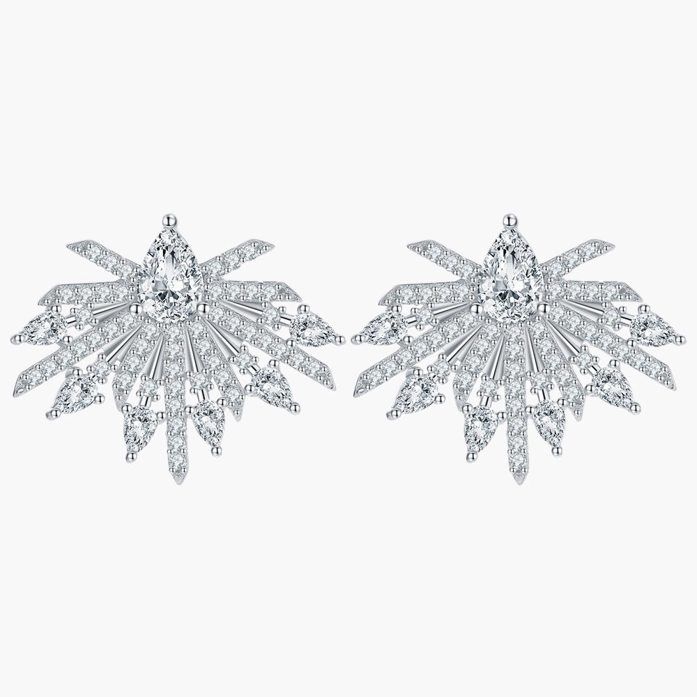 S925 Sterling Silver Full Diamond Fashion Earrings