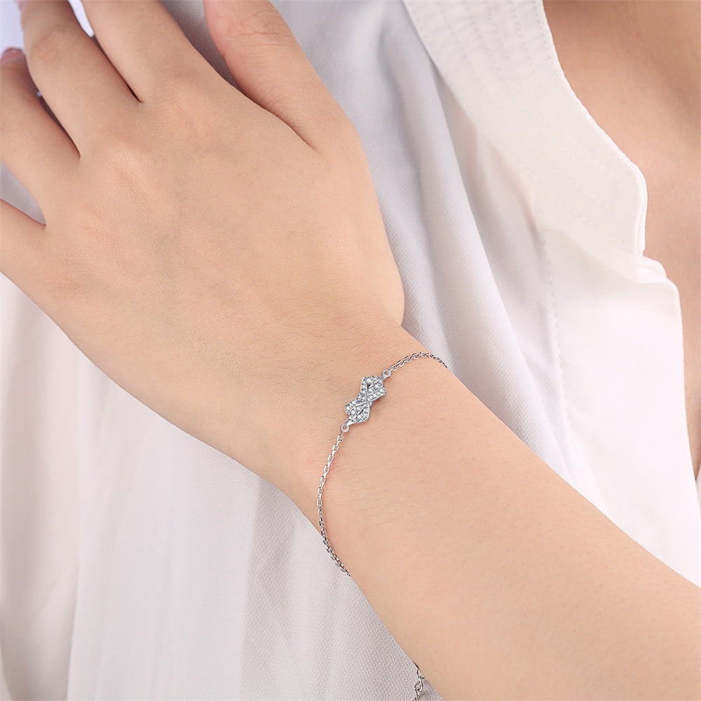 S925 Sterling Silver Simple Bow Fashion Bracelet