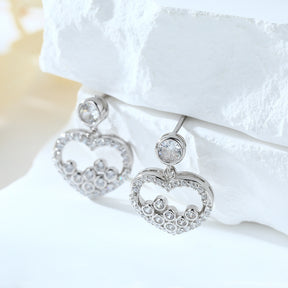 925 Pure Silver Fashion Heart-shaped Earrings
