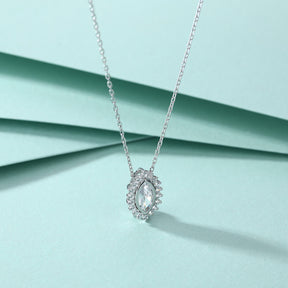S925 Sterling Silver Full Diamond Fashion Sunflower Clavicle Chain Pendant Necklace
