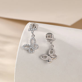 925 Pure Silver Butterfly Tassel Stud Earrings