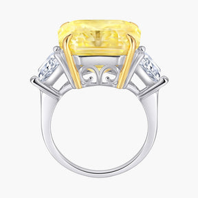 S925 Pure Silver Light Gold Rectangular Simple Ring