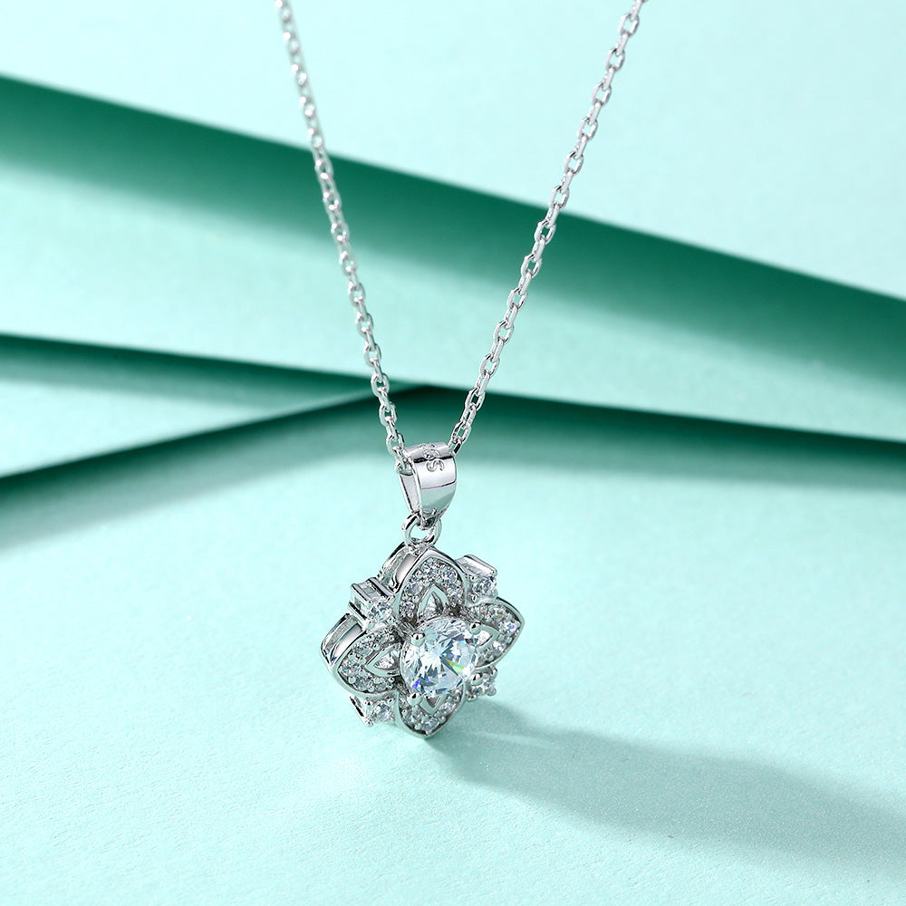 S925 Pure Silver Fashion Oval Egg-shaped Pendant Clavicle Necklace