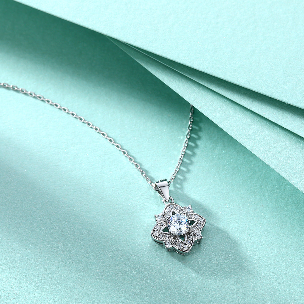 S925 Pure Silver Fashion Oval Egg-shaped Pendant Clavicle Necklace