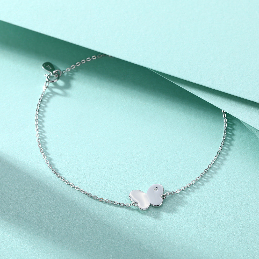 S925 Pure Silver Fashion Butterfly Chain Bracelet