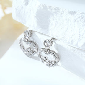 925 Pure Silver Fashion Heart-shaped Earrings