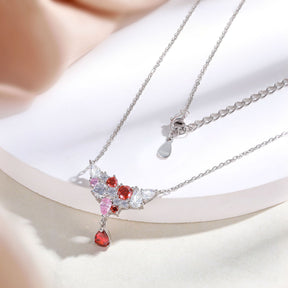 S925 Sterling Silver Pure Light Luxury Silver Color Pendant Clavicle Chain Necklace
