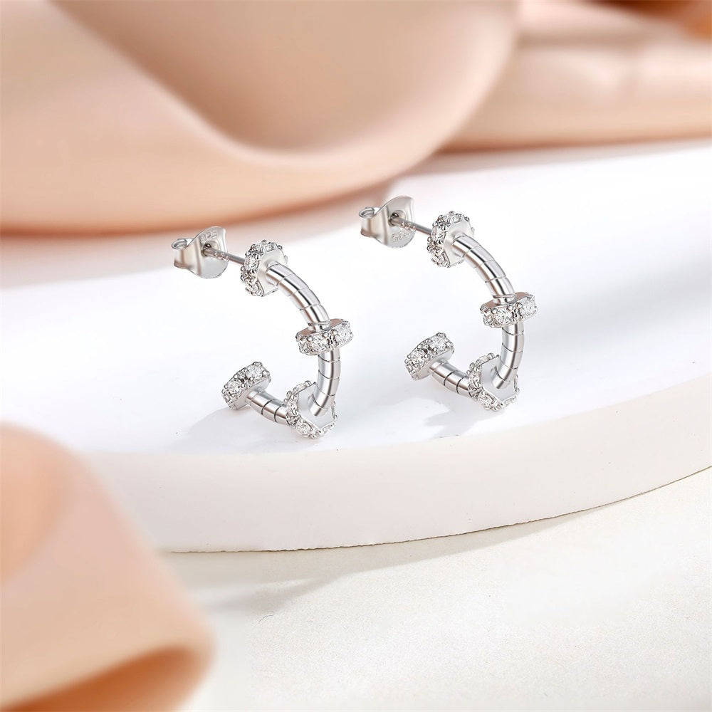 S925 Pure Silver Lightweight Luxury Jewelry Ear Cuff Earrings